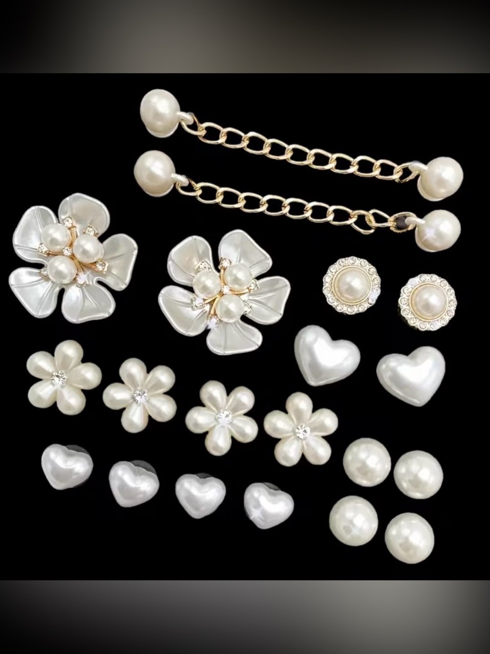 Beautiful Pearl and Gold Floral Shoe Accessories - Picture 3 of 4